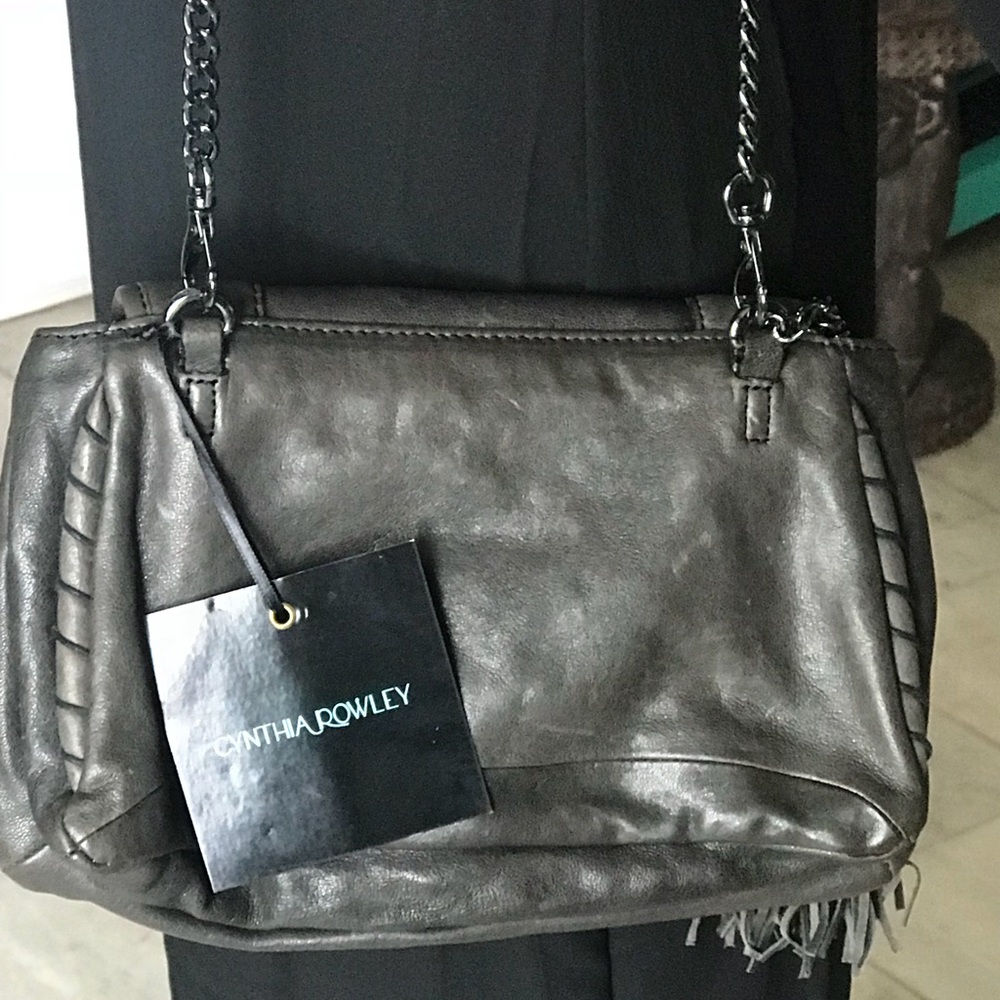NWT Leather Cynthia Rowley Gray Handbag - Picture 6 of 6